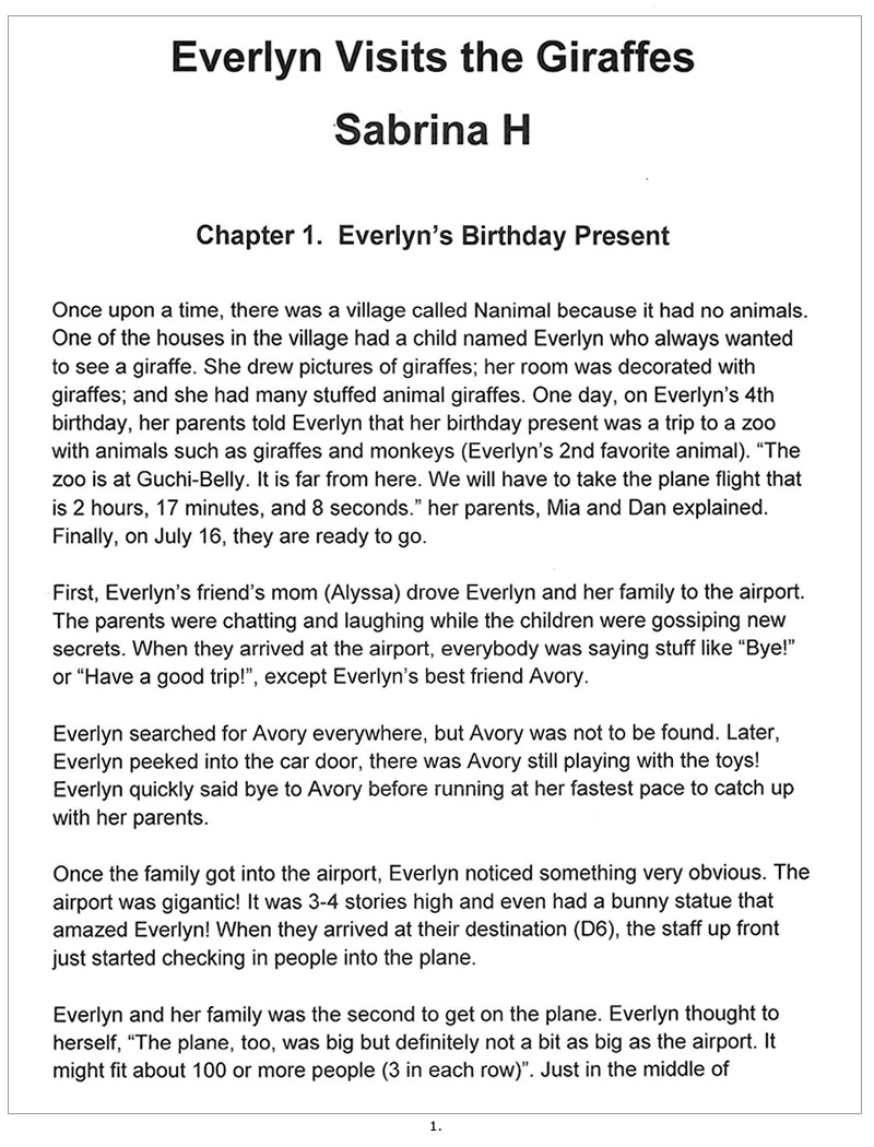 Sabrina's story page 1
