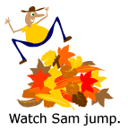 Jump on leaf pile